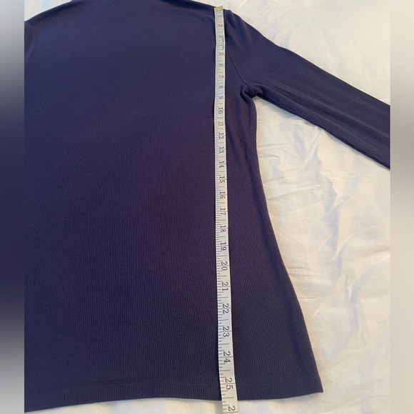 PAIGE Kenzie Bell Sleeve Turtleneck Size L in Rich Navy - Picture 14 of 14